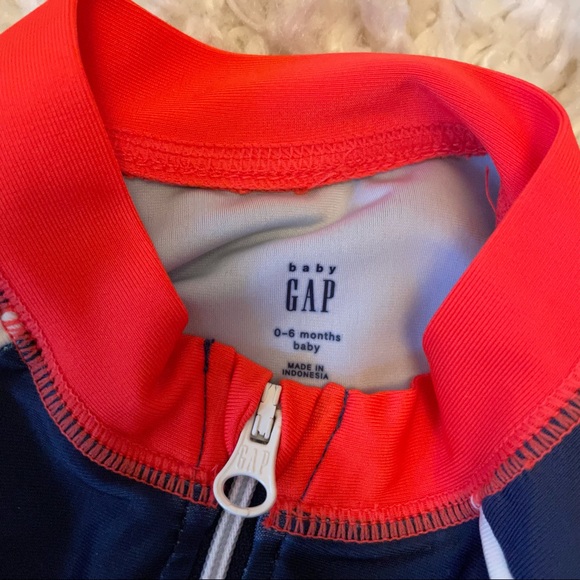 Baby Gap Red, White & Blue Rash Guard One Piece Swimsuit - Picture 2 of 6